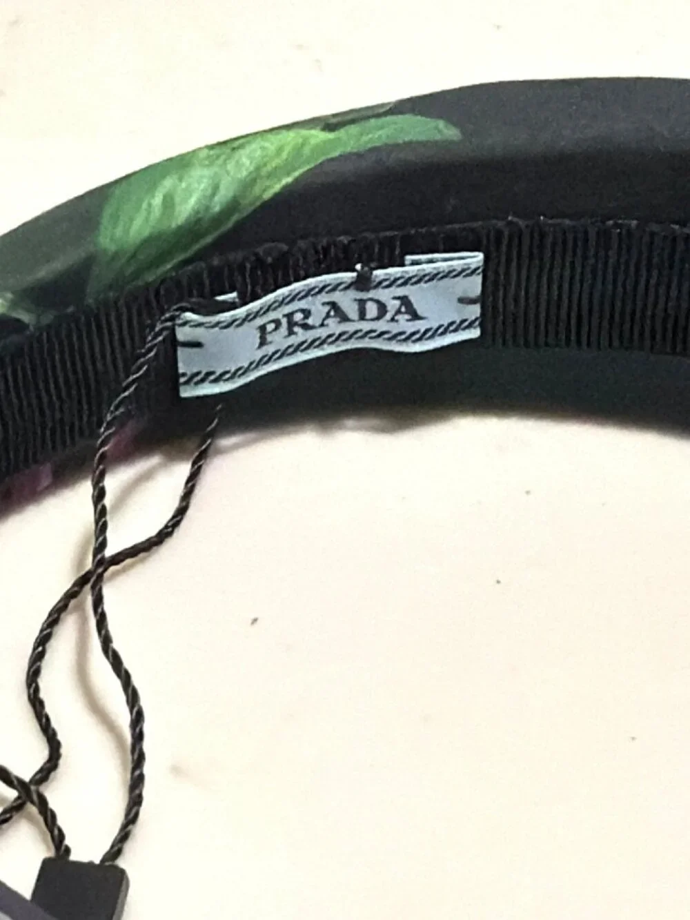 Prada $550 Floral Black Headband  New With Box